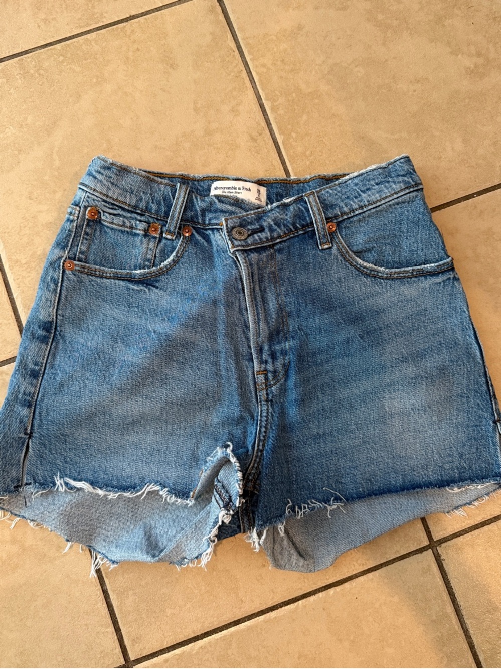 Abercrombie & Fitch Medium Blue Cutoff Denim Shorts